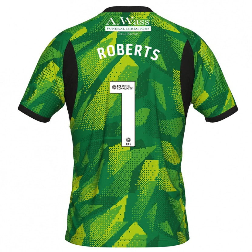 Danxen Homem Liam Roberts #1 Verde Preto Camisola Guarda-Redes 2025/26 Camisa