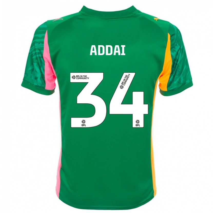 Danxen Homem Corey Addai #34 Branco Verde Rosa Camisola Guarda-Redes 2025/26 Camisa