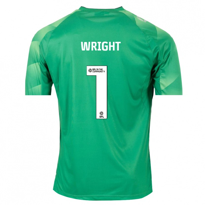 Danxen Homem Joe Wright #1 Verde Branco Camisola Guarda-Redes 2025/26 Camisa