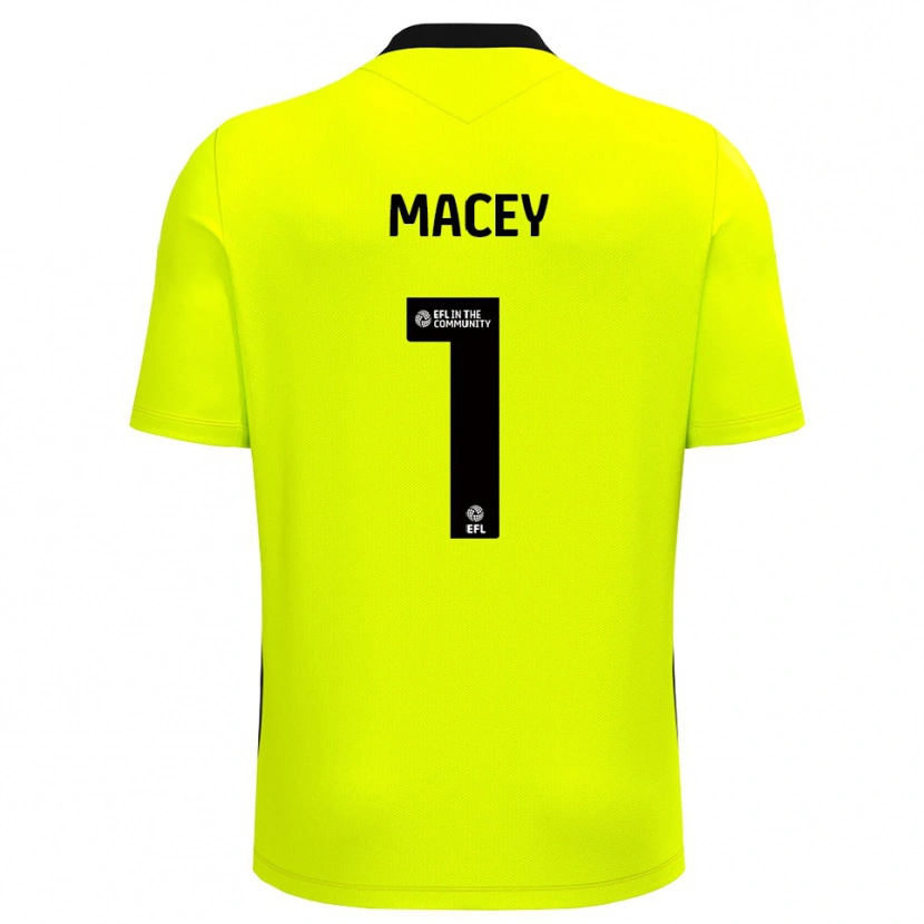 Danxen Homem Matt Macey #1 Preto Amarelo Camisola Guarda-Redes 2025/26 Camisa