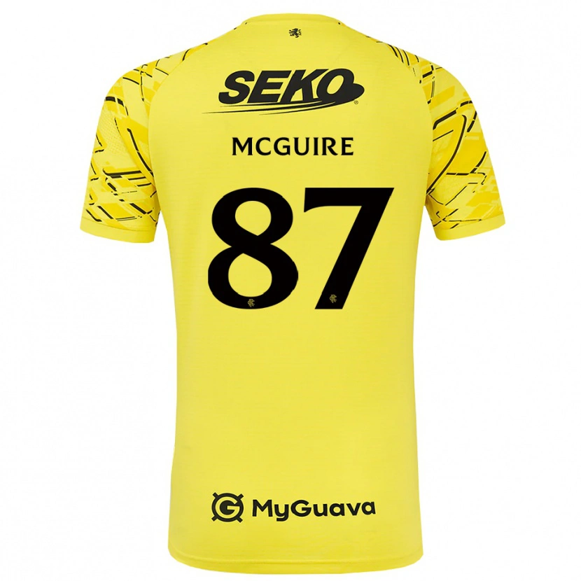 Danxen Homem Rydnn McGuire #87 Preto Amarelo Camisola Guarda-Redes 2025/26 Camisa