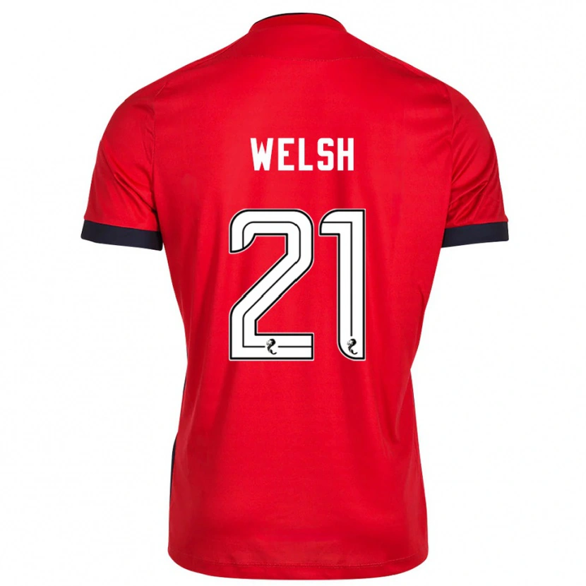 Danxen Homem Tom Welsh #21 Branco Vermelho Camisola Guarda-Redes 2025/26 Camisa