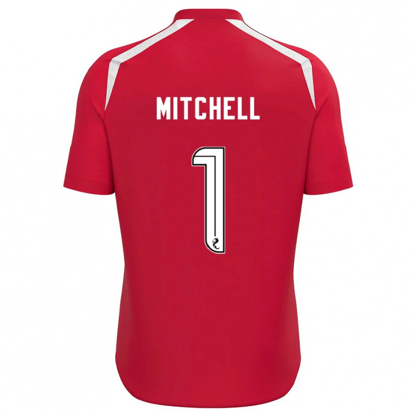 Danxen Homem Ellie Mitchell #1 Branco Vermelho Camisola Guarda-Redes 2025/26 Camisa