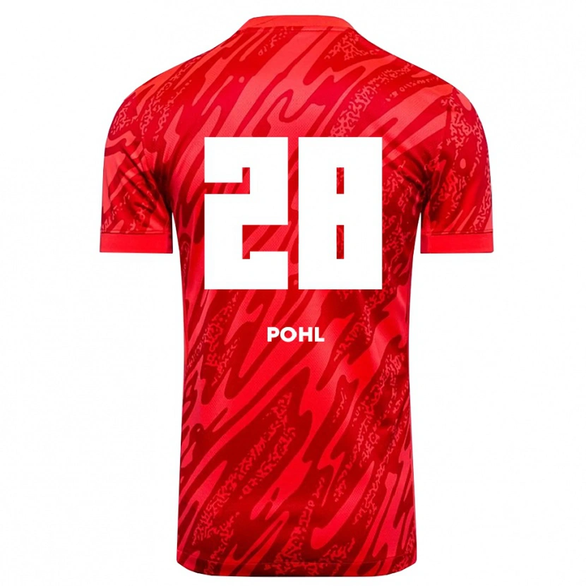 Danxen Homem Jonas Pohl #28 Vermelho Branco Camisola Guarda-Redes 2025/26 Camisa