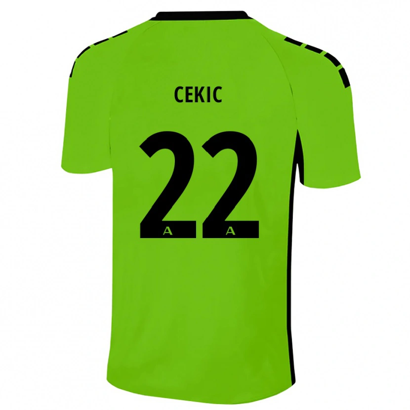 Danxen Homem Adnan Cekic #22 Verde Grama Preto Camisola Guarda-Redes 2025/26 Camisa