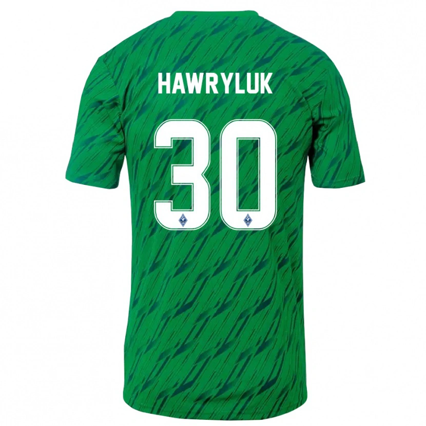 Danxen Homem Lucien Hawryluk #30 Verde Branco Camisola Guarda-Redes 2025/26 Camisa