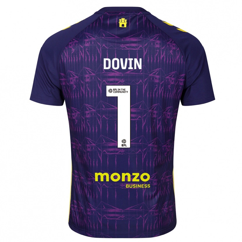 Danxen Homem Oliver Dovin #1 Amarelo Roxo Camisola Guarda-Redes 2025/26 Camisa