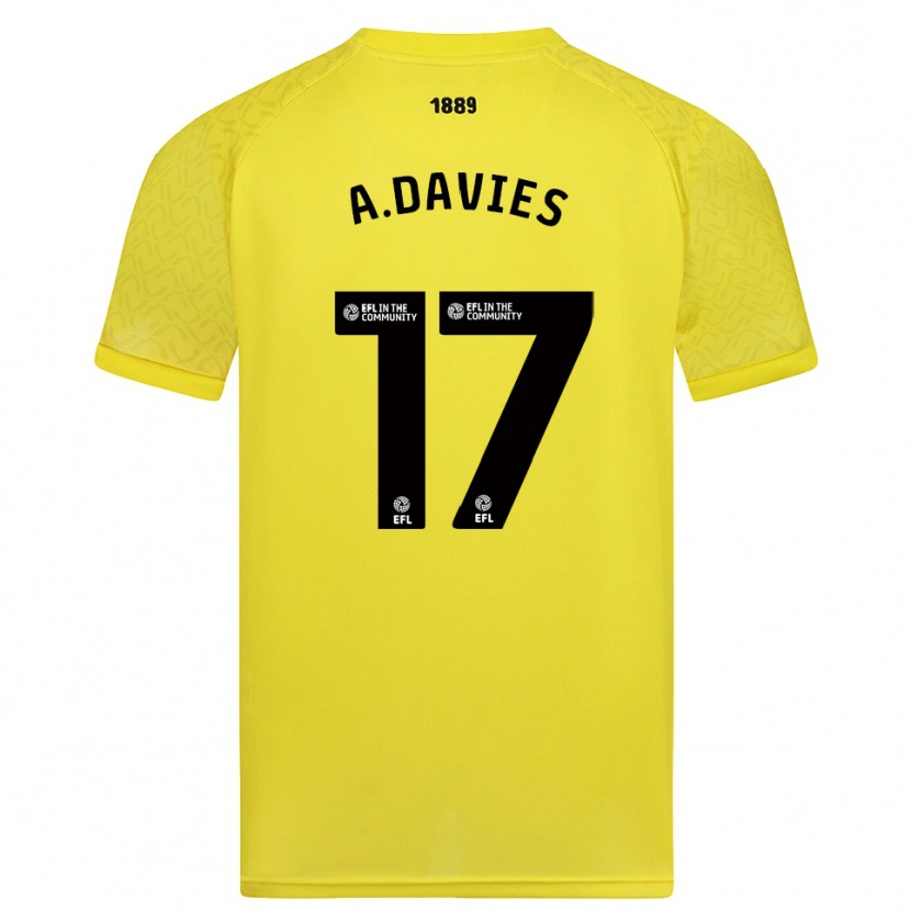 Danxen Homem Adam Davies #17 Amarelo Preto Camisola Guarda-Redes 2025/26 Camisa