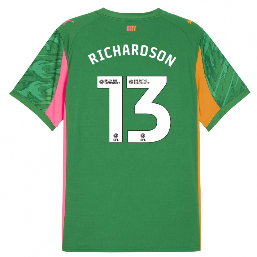 Danxen Homem Cale Richardson #13 Verde Laranja Camisola Guarda-Redes 2025/26 Camisa