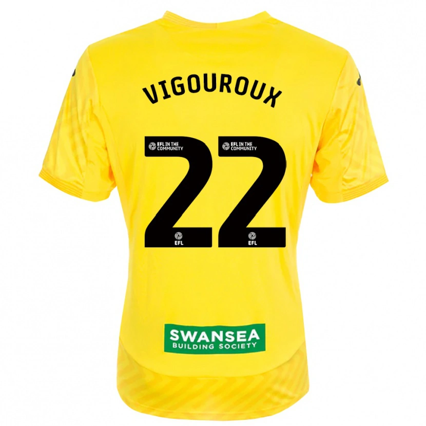 Danxen Homem Lawrence Vigouroux #22 Amarelo Preto Camisola Guarda-Redes 2025/26 Camisa