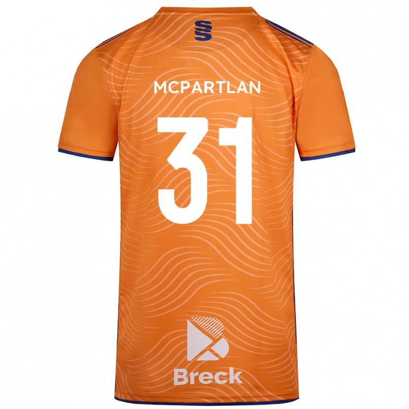 Danxen Homem Cian McPartlan #31 Preto Laranja Camisola Guarda-Redes 2025/26 Camisa