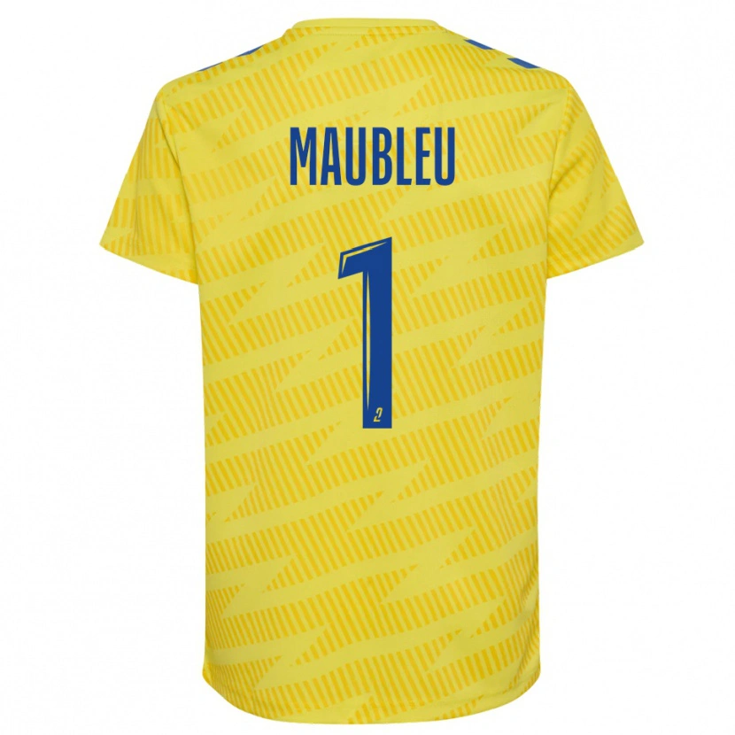 Danxen Homem Brice Maubleu #1 Amarelo Azul Camisola Guarda-Redes 2025/26 Camisa