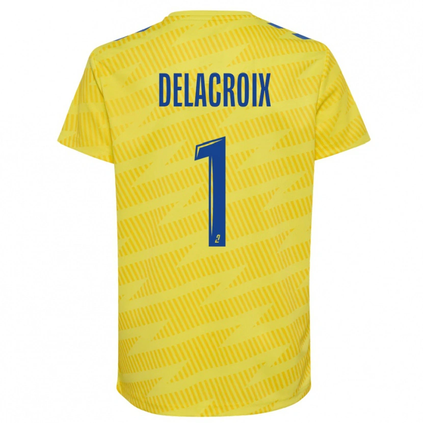 Danxen Homem Noa Delacroix #1 Amarelo Azul Camisola Guarda-Redes 2025/26 Camisa