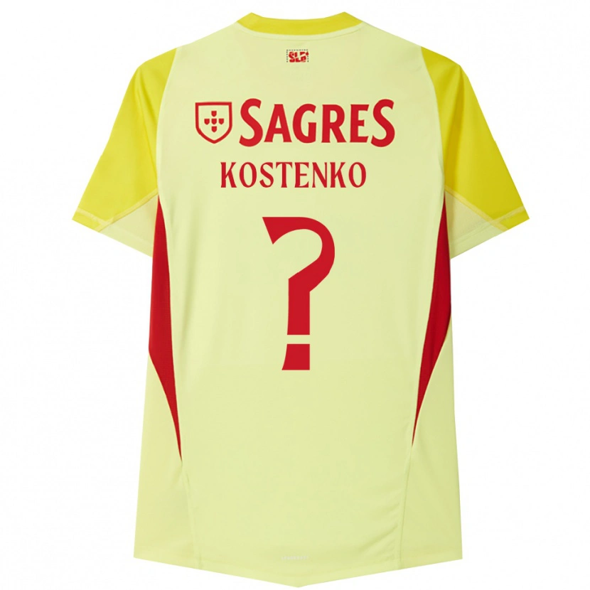 Danxen Homem Igor Kostenko #0 Amarelo Vermelho Camisola Guarda-Redes 2025/26 Camisa