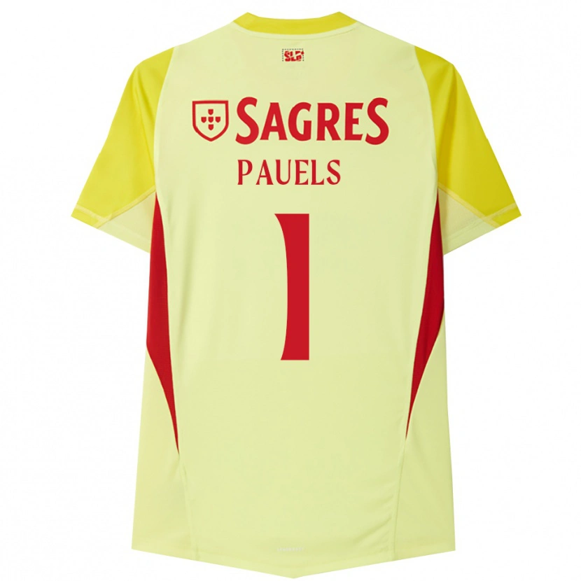 Danxen Homem Lena Pauels #1 Amarelo Vermelho Camisola Guarda-Redes 2025/26 Camisa