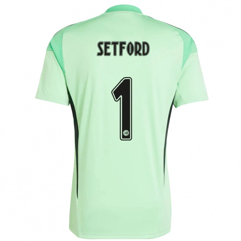 Danxen Homem Charlie Setford #1 Verde Claro Preto Camisola Guarda-Redes 2025/26 Camisa
