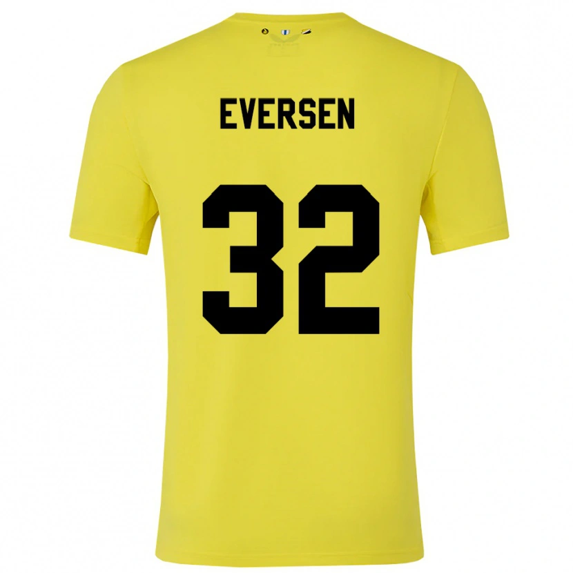 Danxen Homem Justin Eversen #32 Amarelo Preto Camisola Guarda-Redes 2025/26 Camisa
