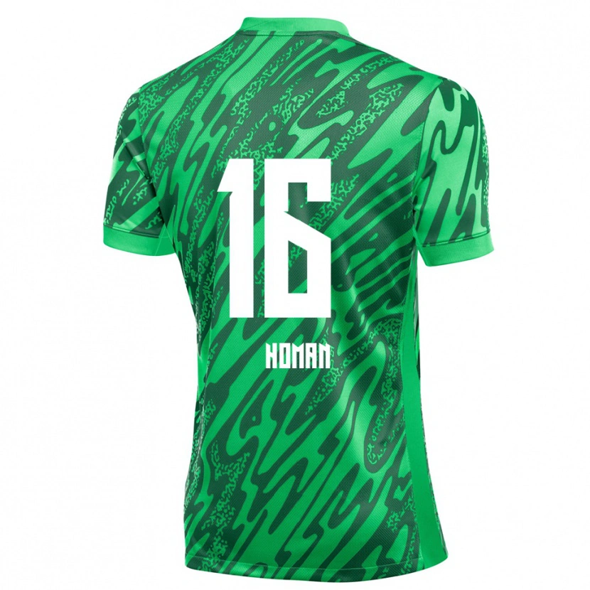 Danxen Homem Nick Homan #16 Verde Branco Camisola Guarda-Redes 2025/26 Camisa