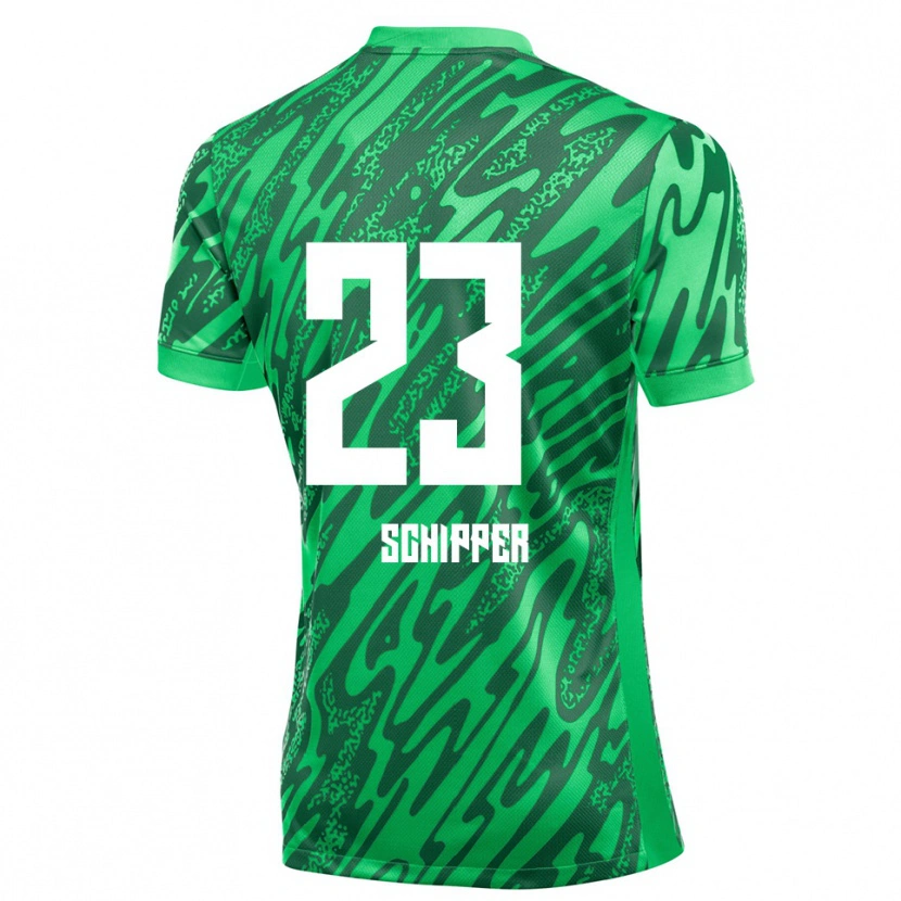 Danxen Homem Jur Schipper #23 Verde Branco Camisola Guarda-Redes 2025/26 Camisa