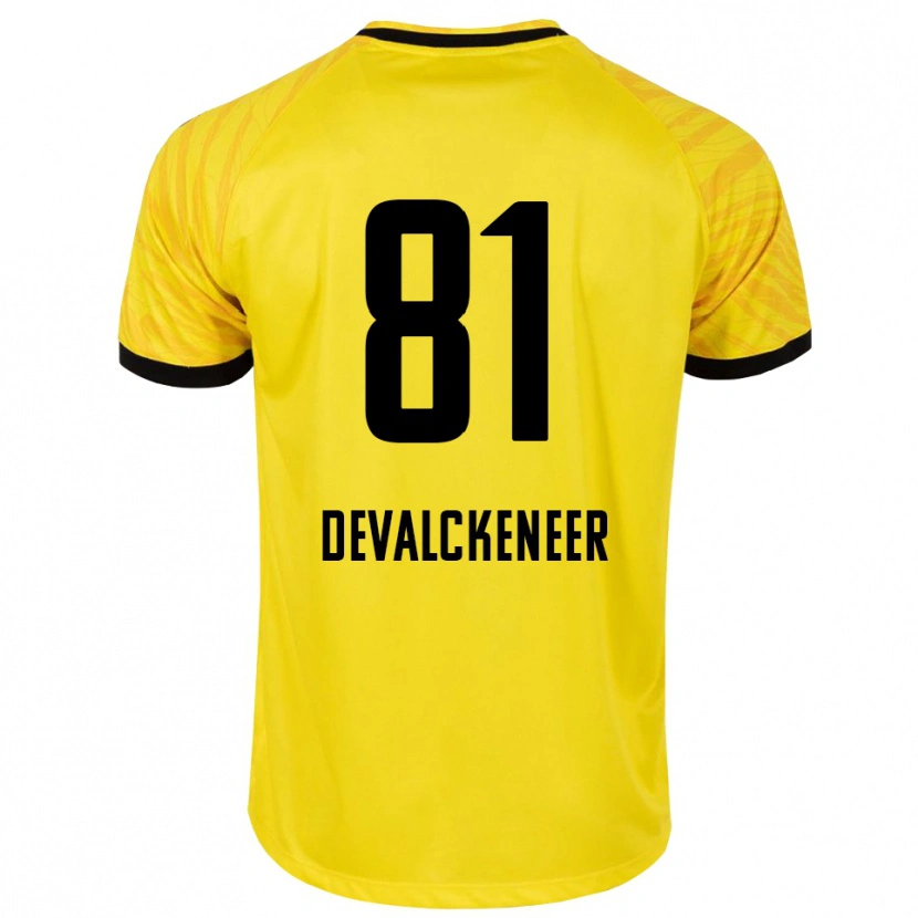 Danxen Homem Niels Devalckeneer #81 Amarelo Preto Camisola Guarda-Redes 2025/26 Camisa