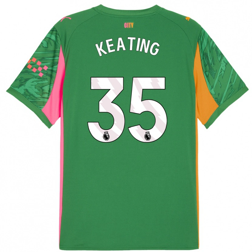 Danxen Homem Khiara Keating #35 Verde Laranja Camisola Guarda-Redes 2025/26 Camisa