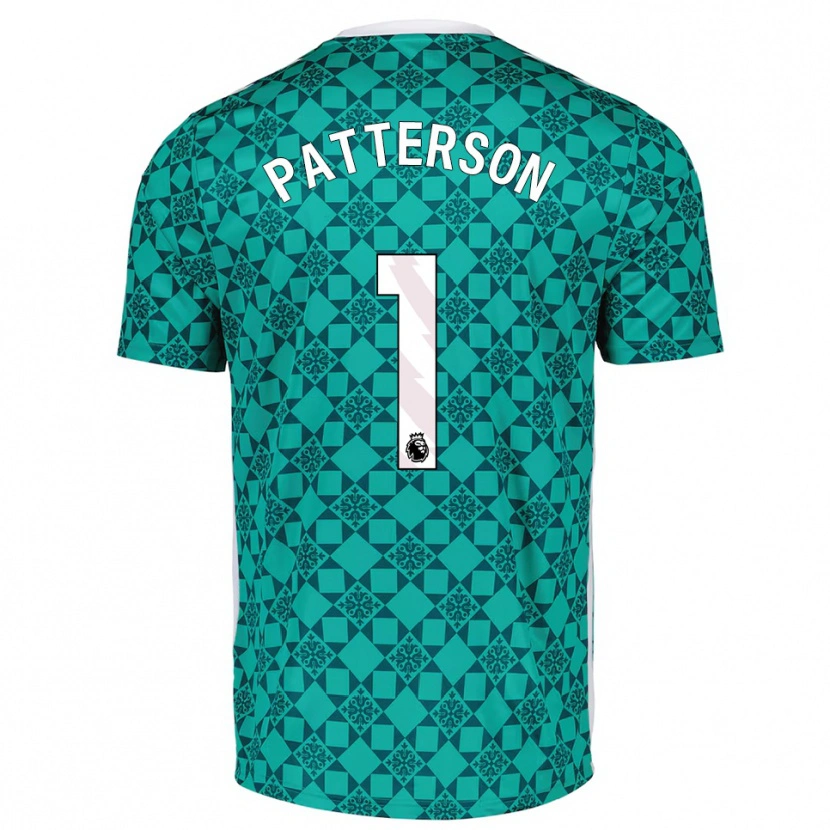 Danxen Homem Anthony Patterson #1 Verde Branco Camisola Guarda-Redes 2025/26 Camisa
