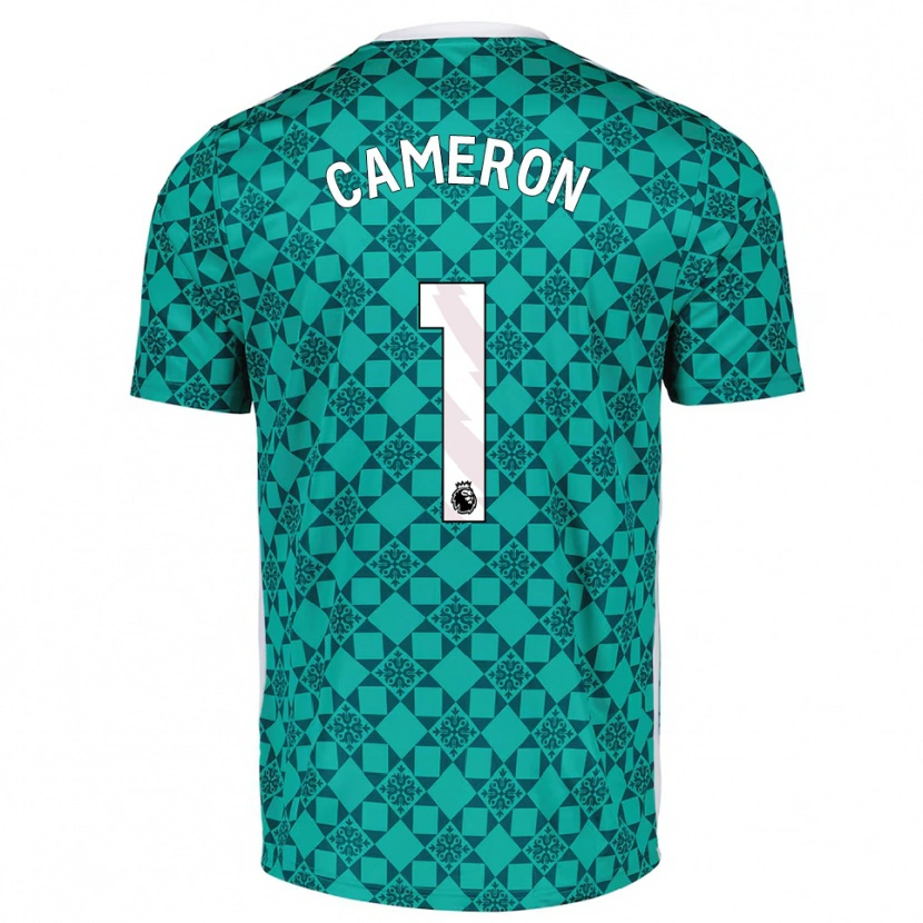 Danxen Homem Dan Cameron #1 Verde Branco Camisola Guarda-Redes 2025/26 Camisa