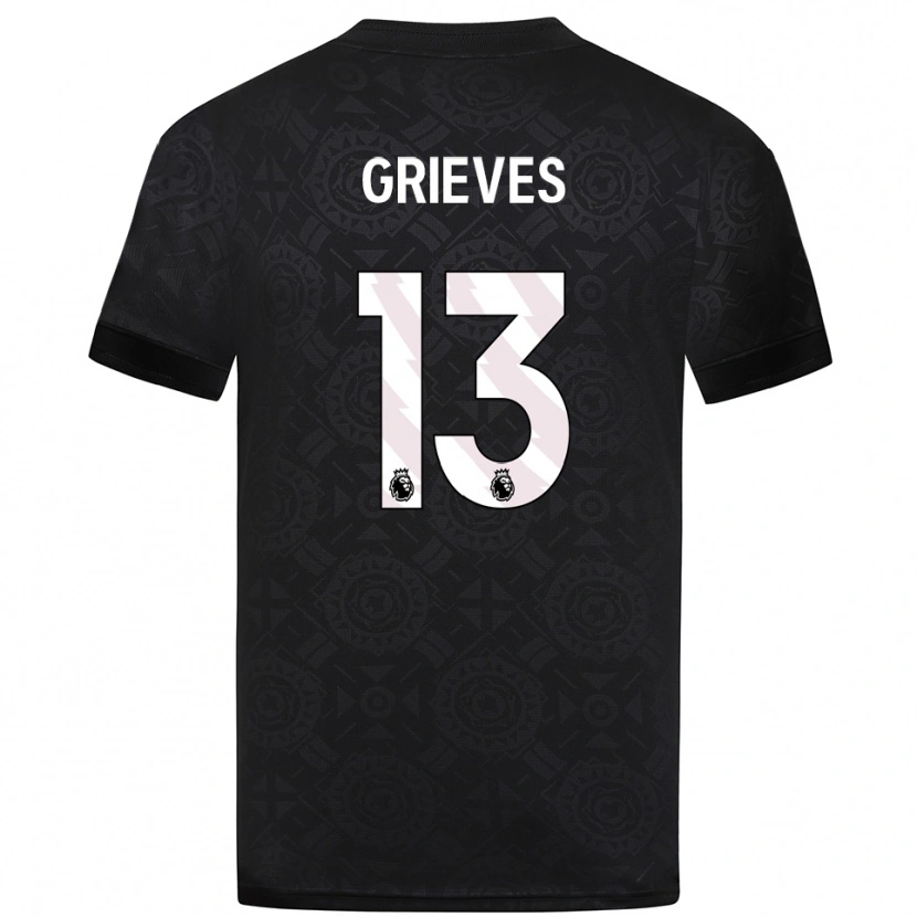 Danxen Homem Xander Grieves #13 Preto Branco Camisola Guarda-Redes 2025/26 Camisa