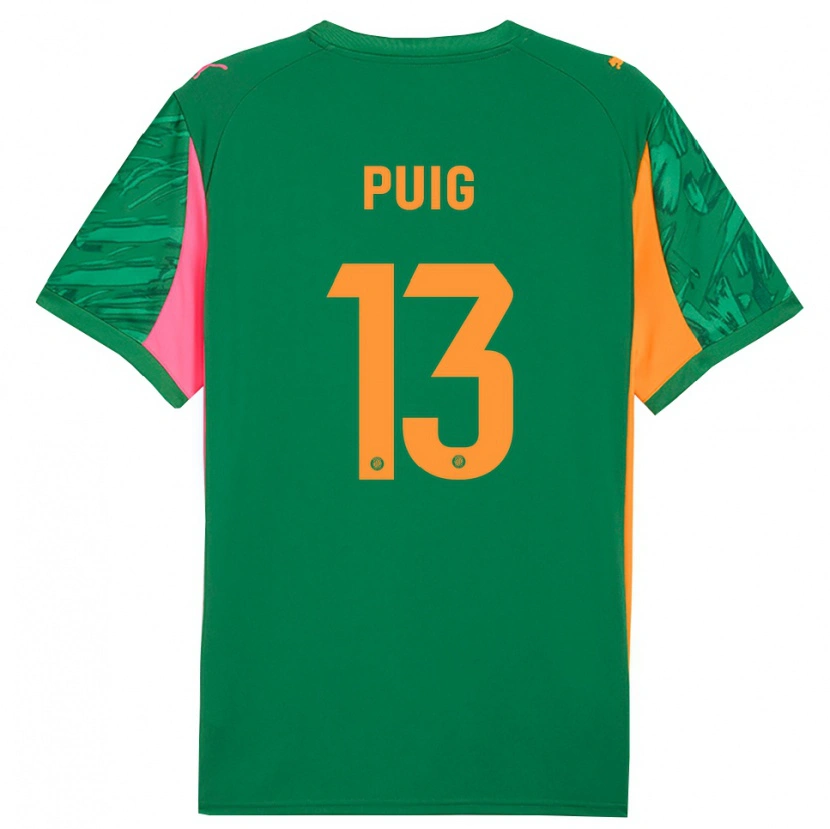 Danxen Homem Sergi Puig #13 Verde Laranja Camisola Guarda-Redes 2025/26 Camisa