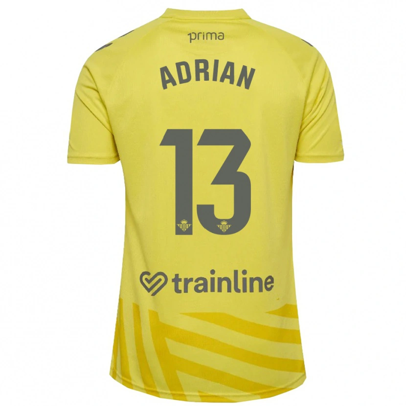 Danxen Homem Adrián #13 Amarelo Cinza Camisola Guarda-Redes 2025/26 Camisa