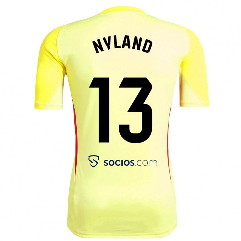 Danxen Homem Ørjan Nyland #13 Amarelo Vermelho Preto Camisola Guarda-Redes 2025/26 Camisa