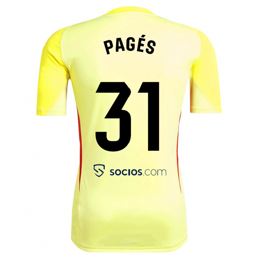 Danxen Homem Lukas Pagés #31 Amarelo Vermelho Preto Camisola Guarda-Redes 2025/26 Camisa