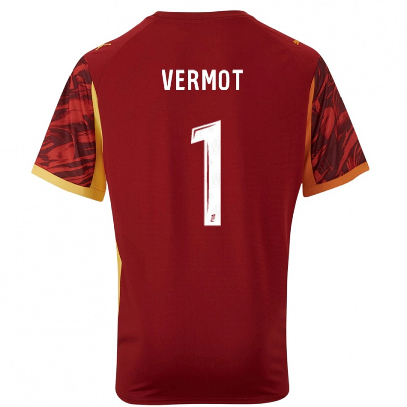 Danxen Homem Théo Vermot #1 Bordô Marrom Camisola Guarda-Redes 2025/26 Camisa