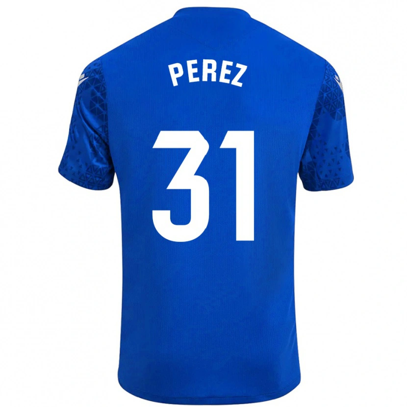 Danxen Homem Ángel Pérez #31 Azul Branco Camisola Guarda-Redes 2025/26 Camisa