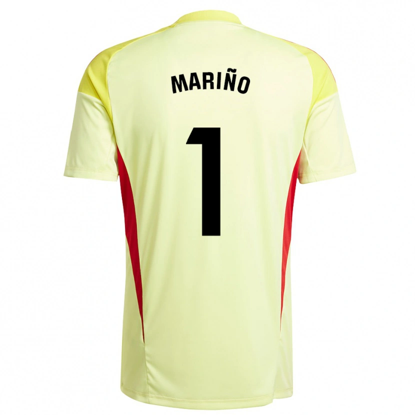 Danxen Homem Diego Mariño #1 Amarelo Claro Vermelho Camisola Guarda-Redes 2025/26 Camisa