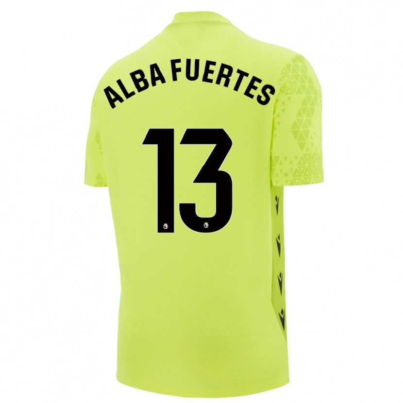 Danxen Homem Alba Fuertes #13 Verde Amarelo Preto Camisola Guarda-Redes 2025/26 Camisa