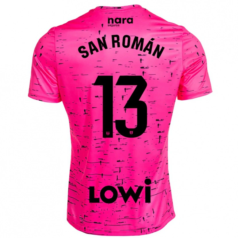 Danxen Homem Miguel San Román #13 Rosa Profundo Preto Camisola Guarda-Redes 2025/26 Camisa