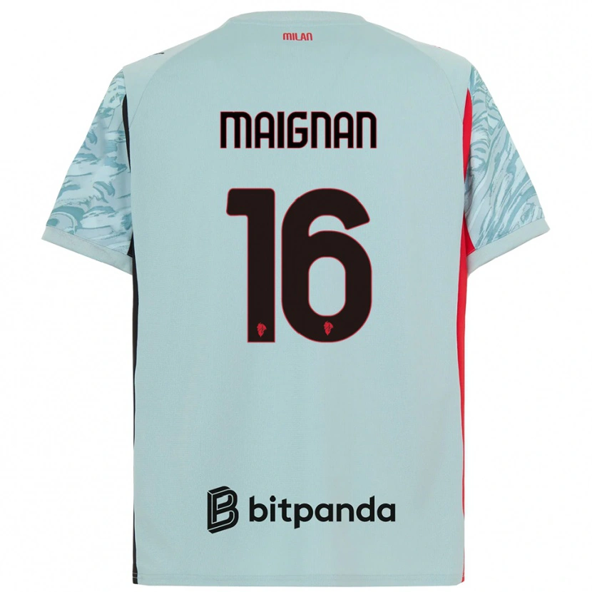 Danxen Homem Mike Maignan #16 Azul Claro Vermelho Camisola Guarda-Redes 2025/26 Camisa