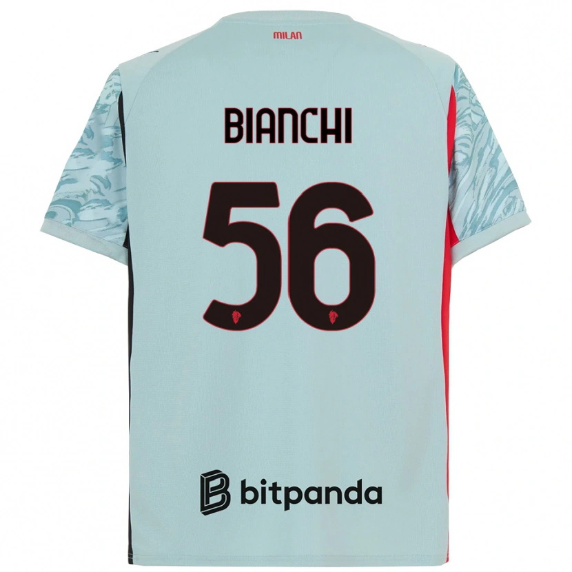 Danxen Homem Alessandro Bianchi #56 Azul Claro Vermelho Camisola Guarda-Redes 2025/26 Camisa