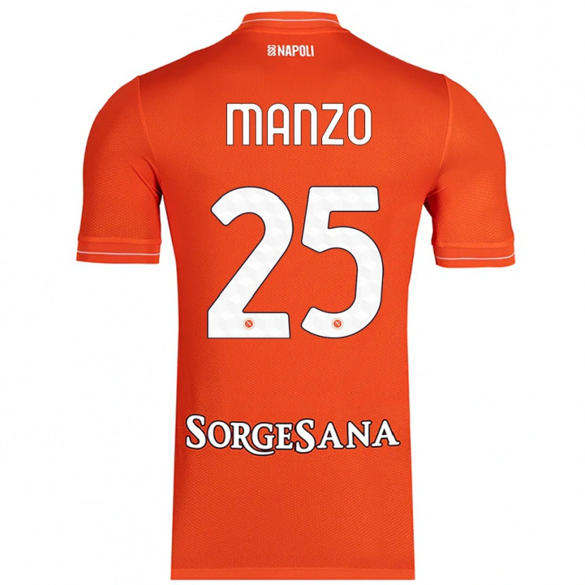 Danxen Homem Alessia Manzo #25 Laranja Vermelho Branco Camisola Guarda-Redes 2025/26 Camisa