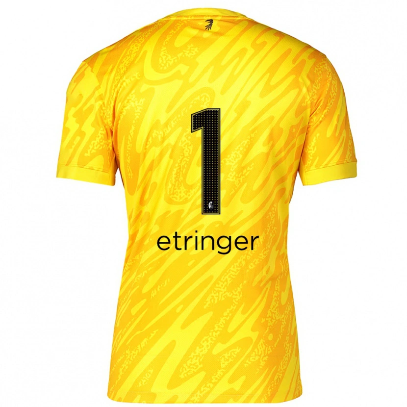 Danxen Homem Elias Etringer #1 Preto Amarelo Camisola Guarda-Redes 2025/26 Camisa