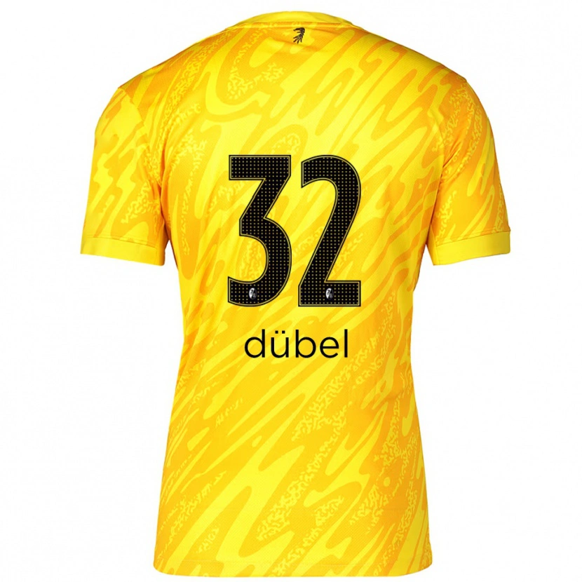Danxen Homem Sarah-Lisa Dübel #32 Preto Amarelo Camisola Guarda-Redes 2025/26 Camisa