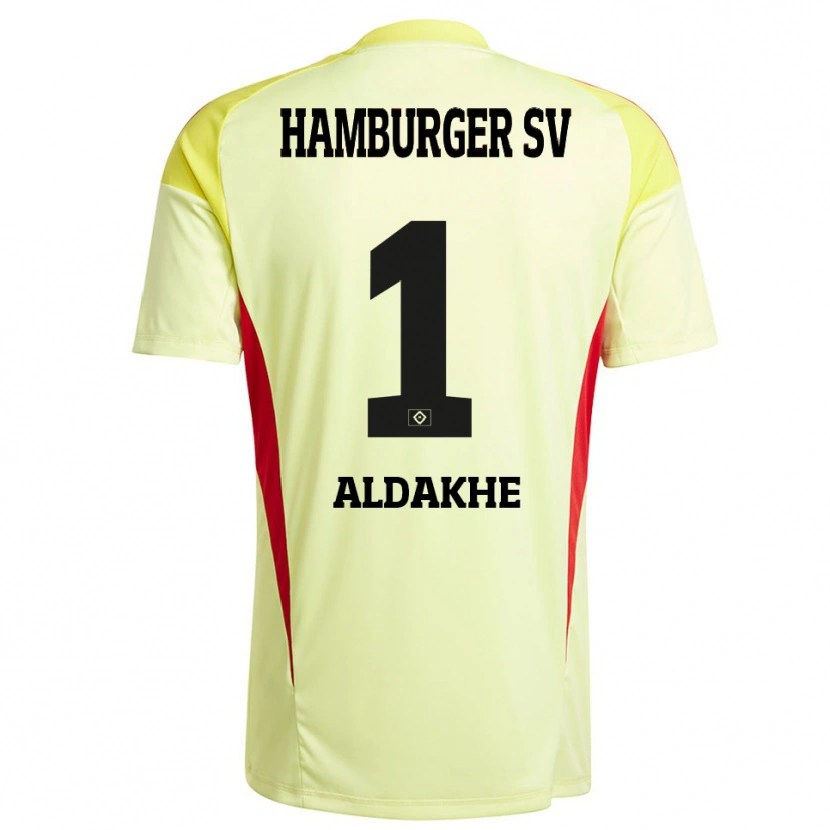 Danxen Homem Ather Aldakhe #1 Vermelho Amarelo Preto Camisola Guarda-Redes 2025/26 Camisa