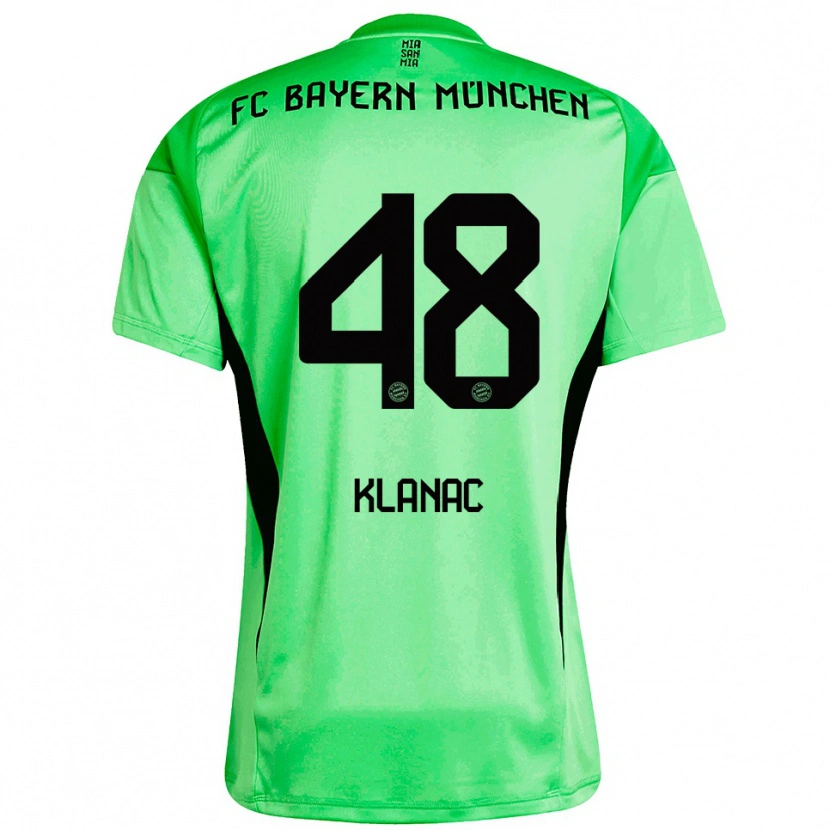Danxen Homem Leon Klanac #48 Verde Amarelo Primavera Médio Camisola Guarda-Redes 2025/26 Camisa