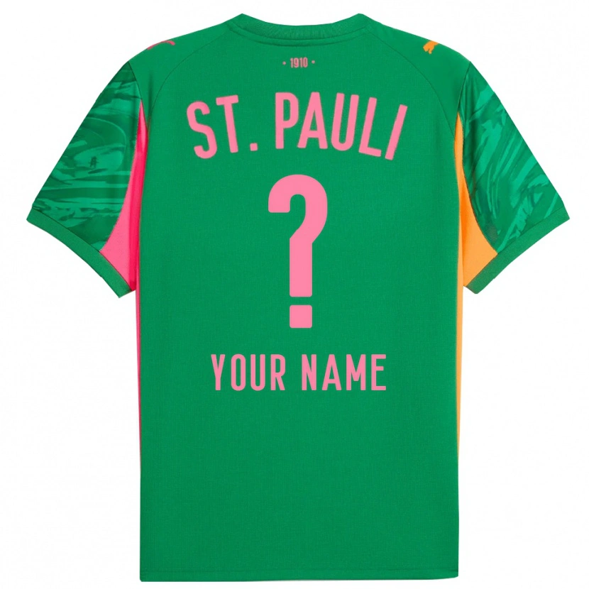 Danxen Homem FC St. Pauli Rosa Laranja Verde Camisola Guarda-Redes 2025/26 Camisa