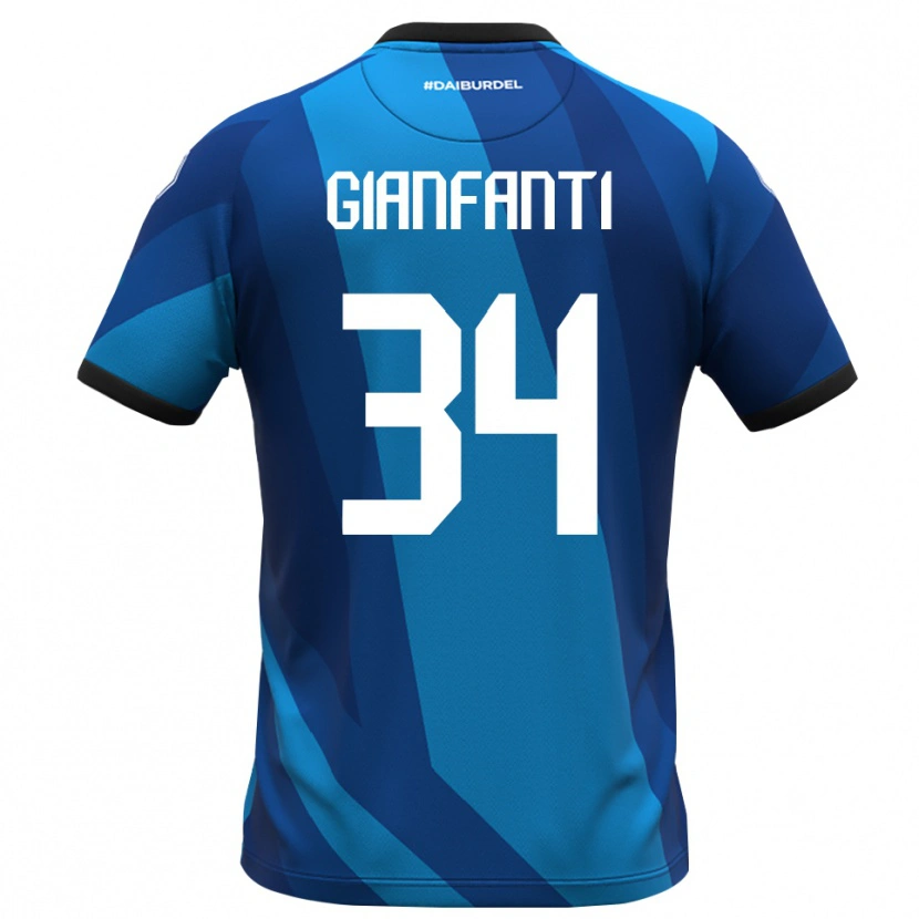 Danxen Homem Simone Gianfanti #34 Azul Real Laranja Camisola Guarda-Redes 2025/26 Camisa