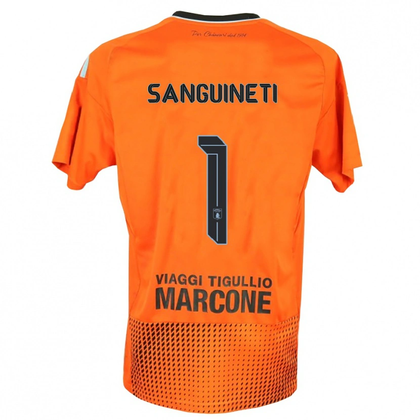 Danxen Homem Michele Sanguineti #1 Laranja Escuro Azul Camisola Guarda-Redes 2025/26 Camisa
