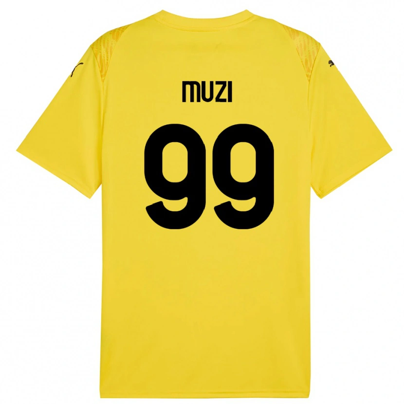 Danxen Homem Christian Muzi #99 Amarelo Preto Camisola Guarda-Redes 2025/26 Camisa