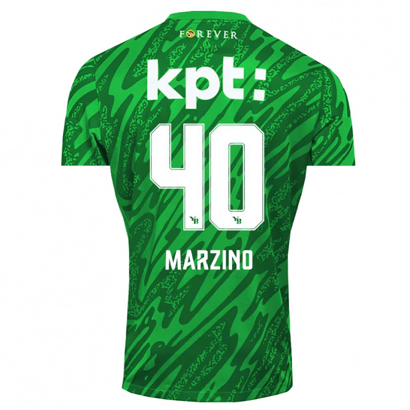 Danxen Homem Dario Marzino #40 Branco Verde Camisola Guarda-Redes 2025/26 Camisa