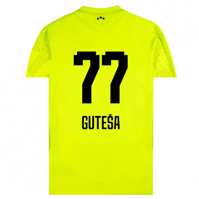 Danxen Homem Ivan Guteša #77 Preto Verde Amarelo Camisola Guarda-Redes 2025/26 Camisa